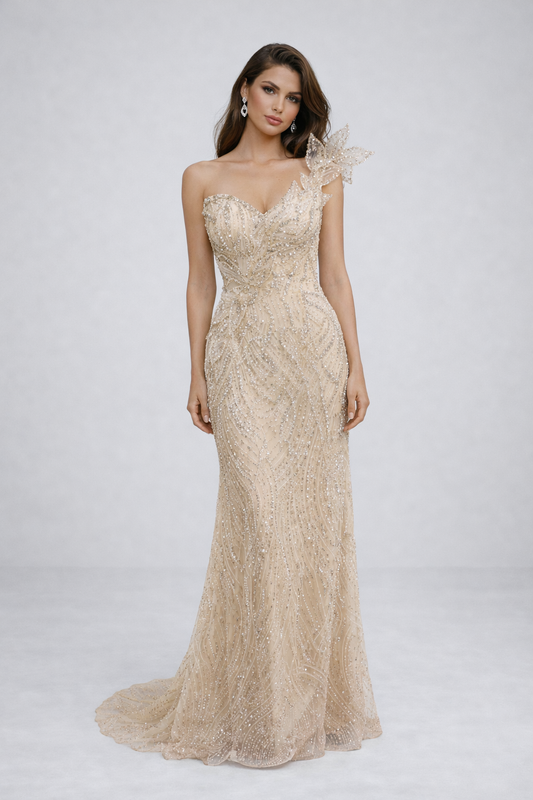 BLOOM - Robe de soirée longue asymétrique