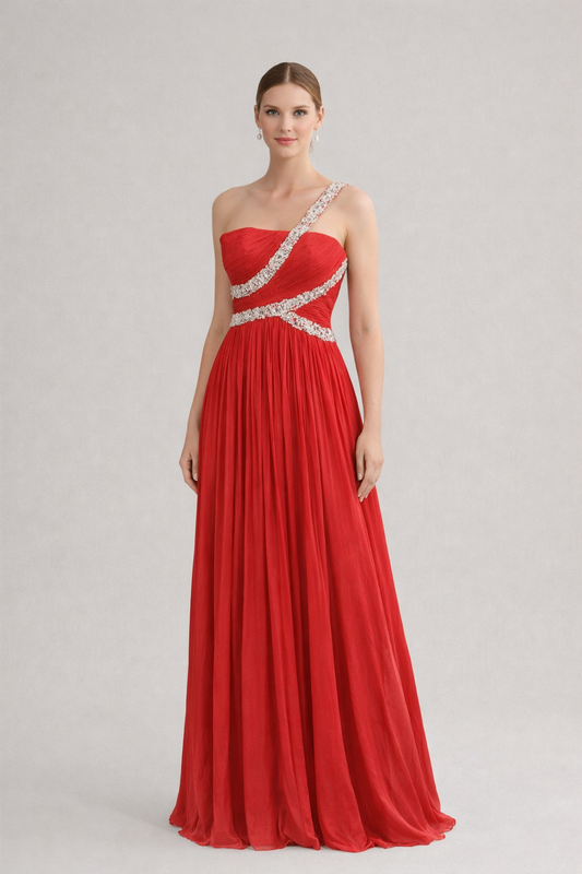 SCARLETTA – Robe de soirée bretelle asymétrique