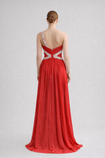 SCARLETTA – Robe de soirée bretelle asymétrique